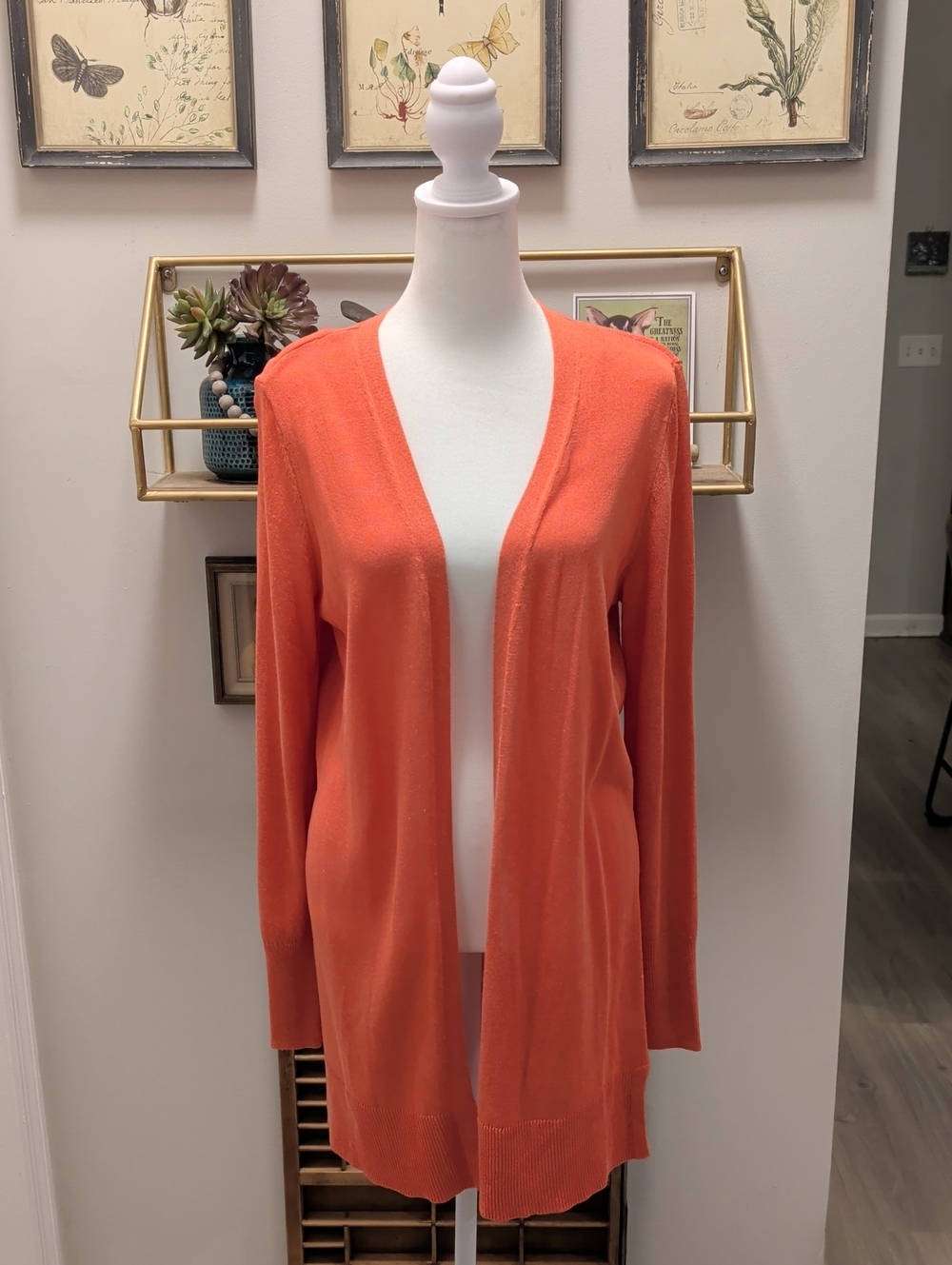 Nordstrom Halogen NWT $69 Size Small Orange Open-Front Women's Cardigan